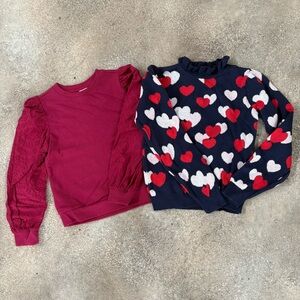 Janie & Jack Heart Patterned Sweater and Burgundy Sweater Set